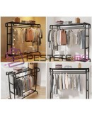 Закачалка за дрехи с поставка за обувки черна